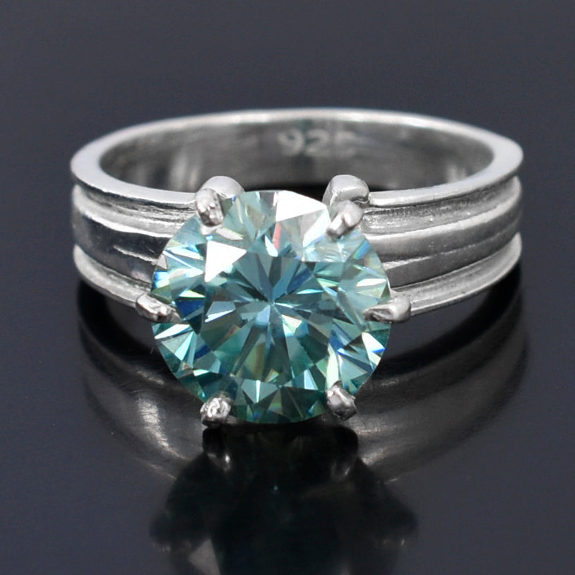 Blue Round Cut Ring