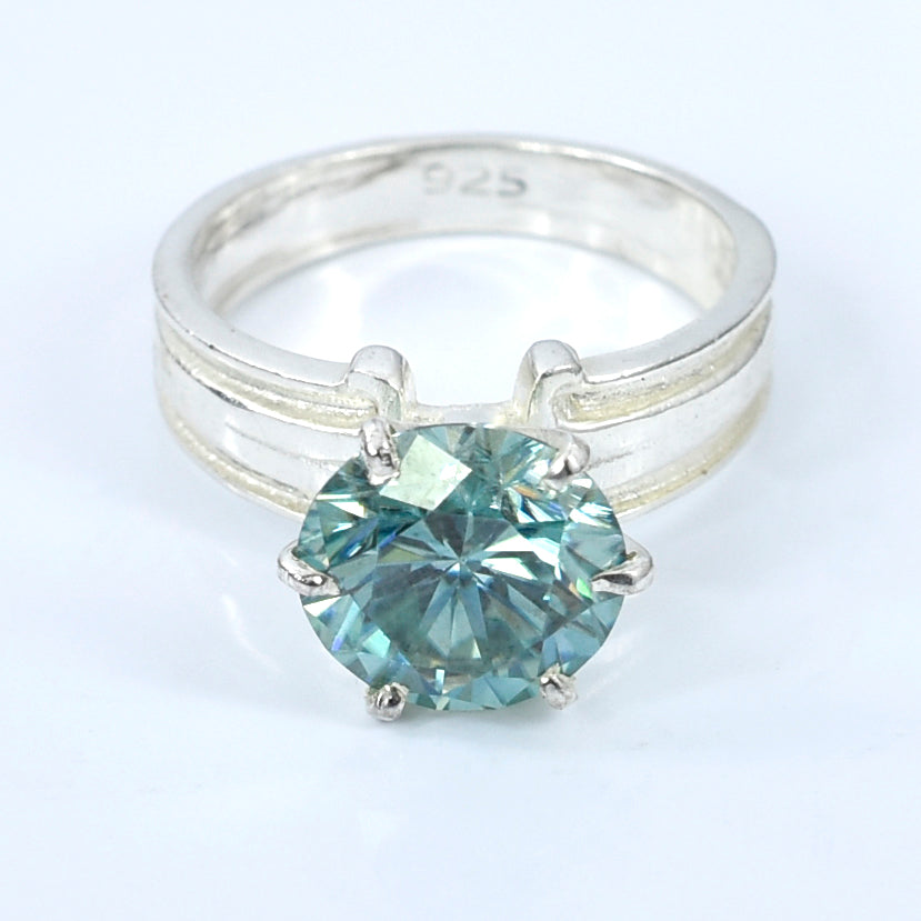 Blue Round Cut Ring