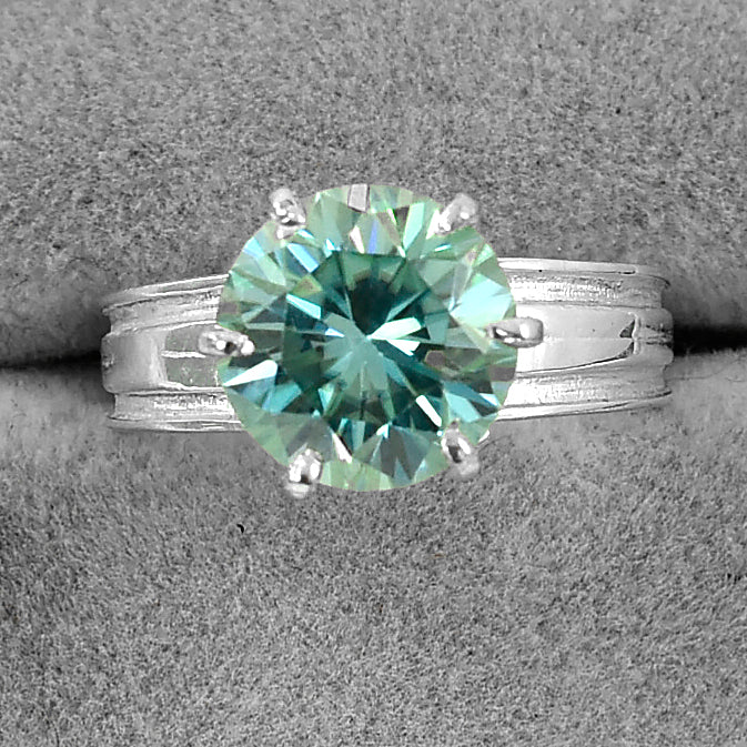 Blue Round Cut Ring