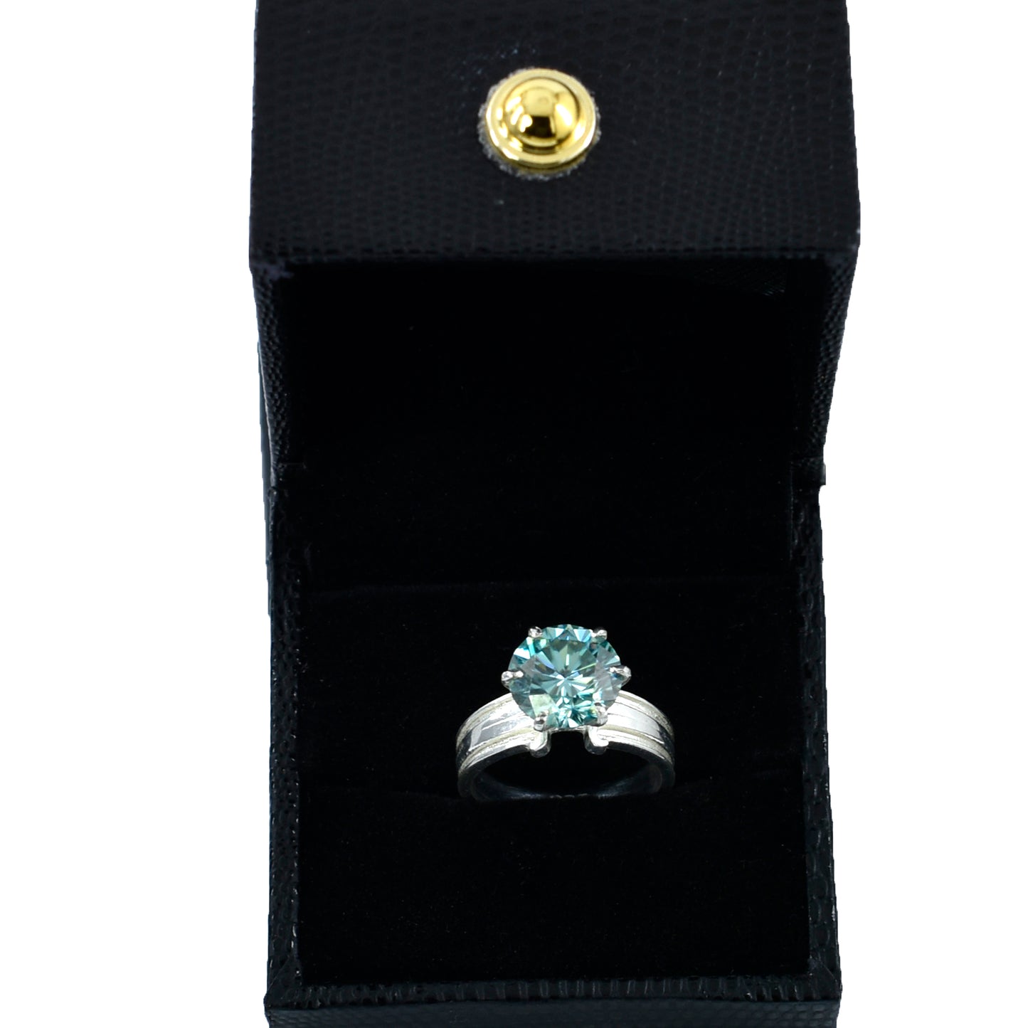 Blue Round Cut Ring