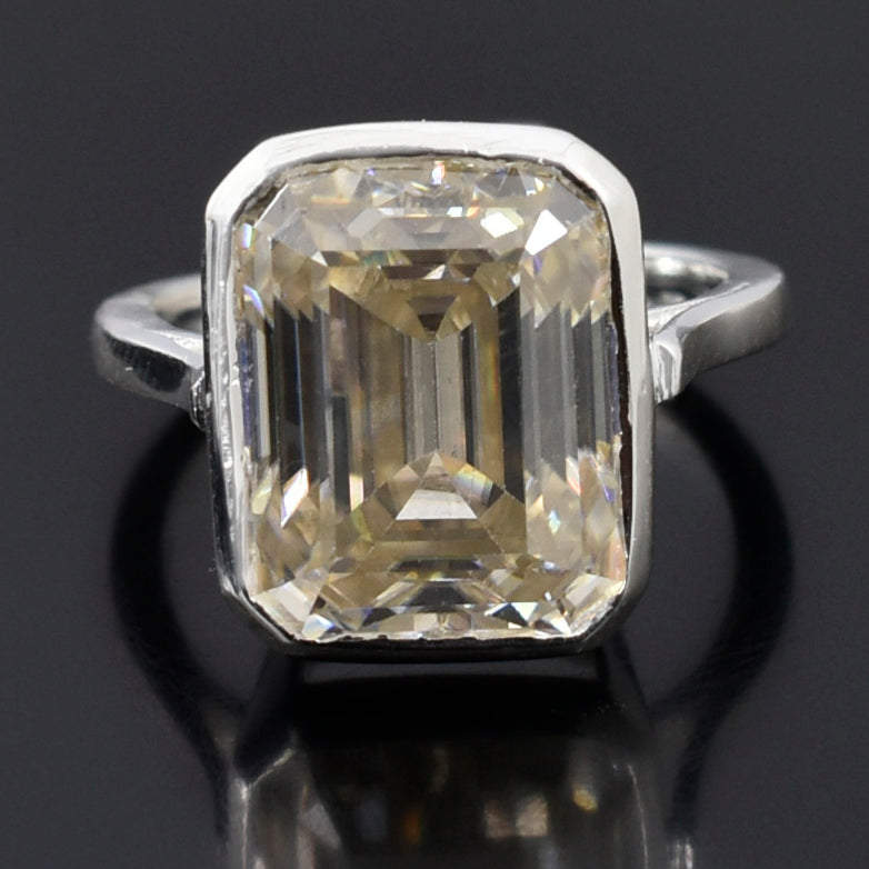 Off White Emerald Cut Ring