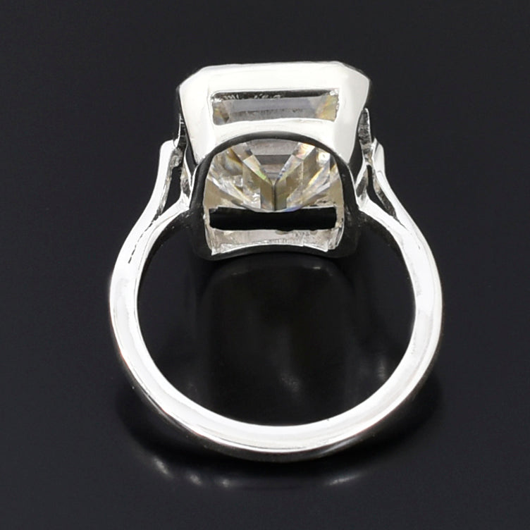 Off White Emerald Cut Ring