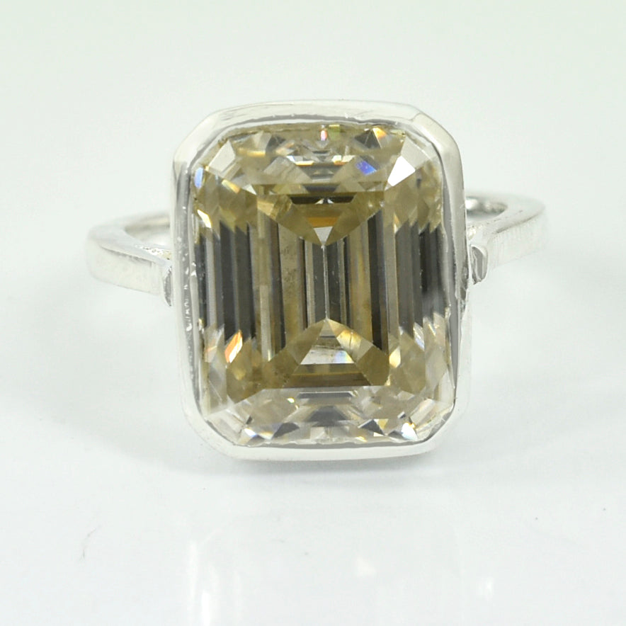 Off White Emerald Cut Ring