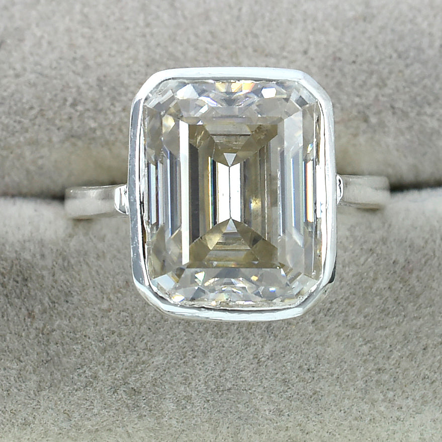 Off White Emerald Cut Ring