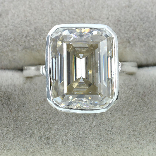 Off White Emerald Cut Ring