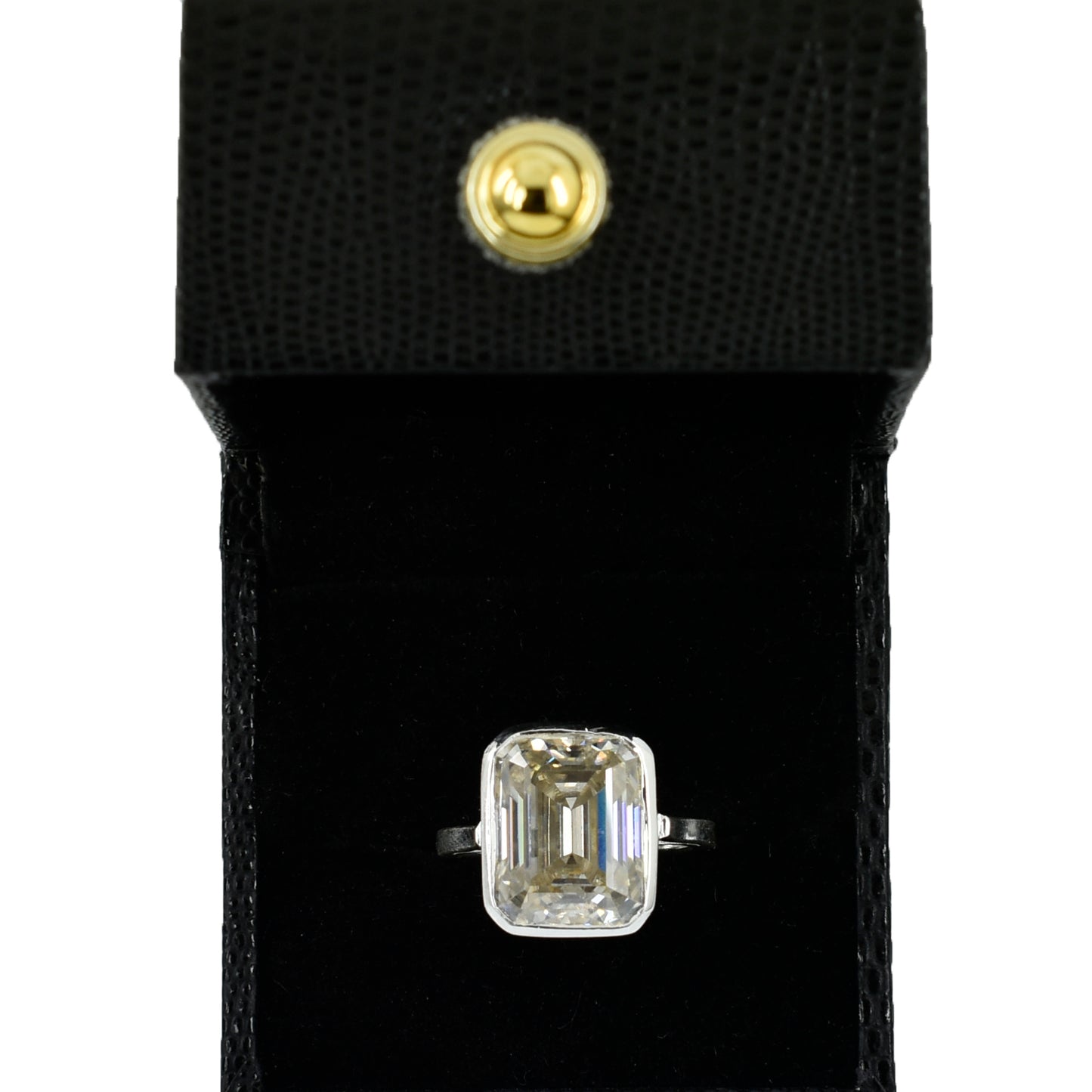 Off White Emerald Cut Ring