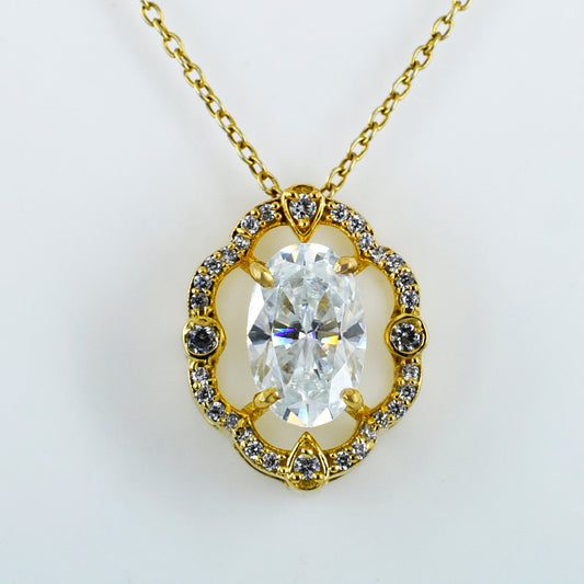 White Oval Cut Pendant