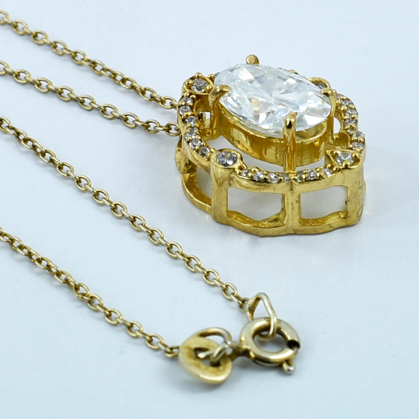 White Oval Cut Pendant