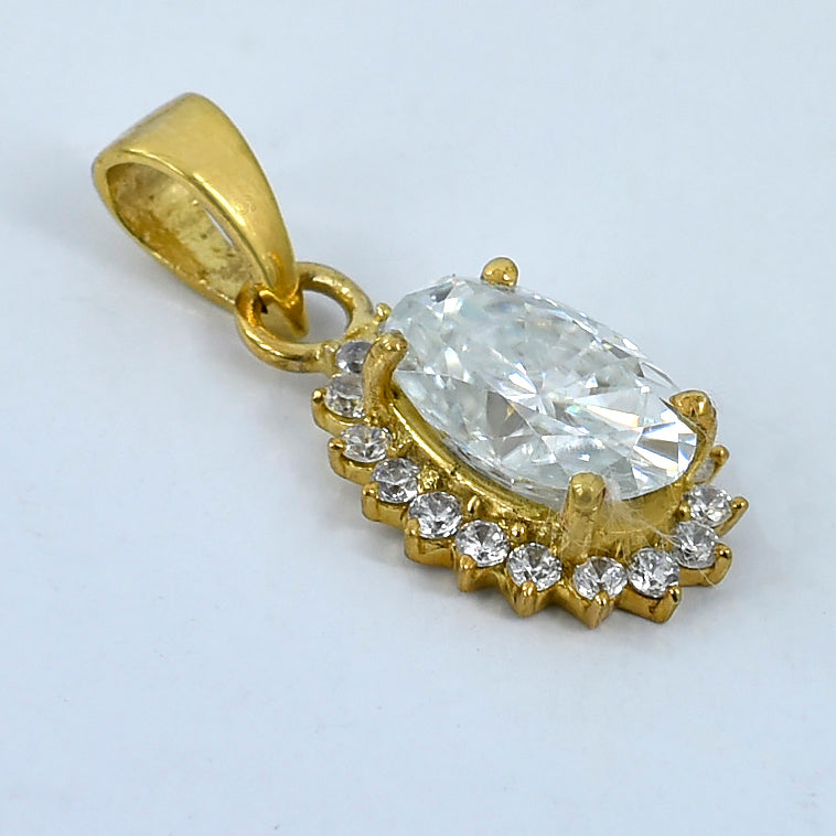 White Oval Cut Pendant