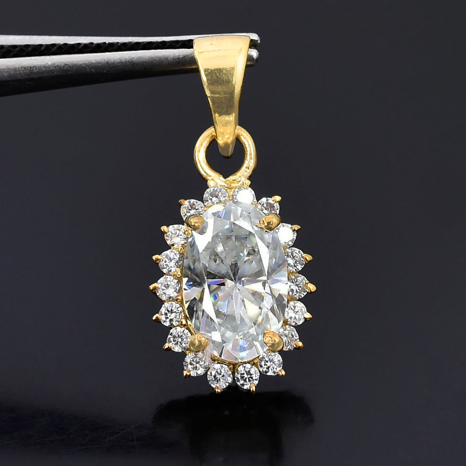White Oval Cut Pendant