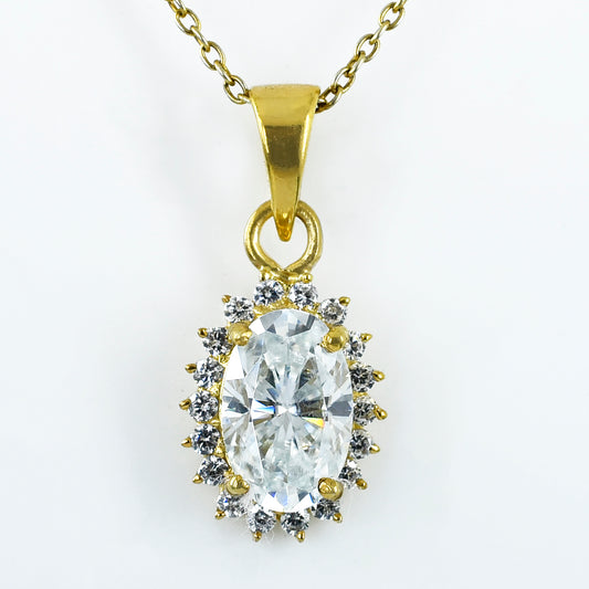 2.5 Ct White Oval Lab Diamond Pendant