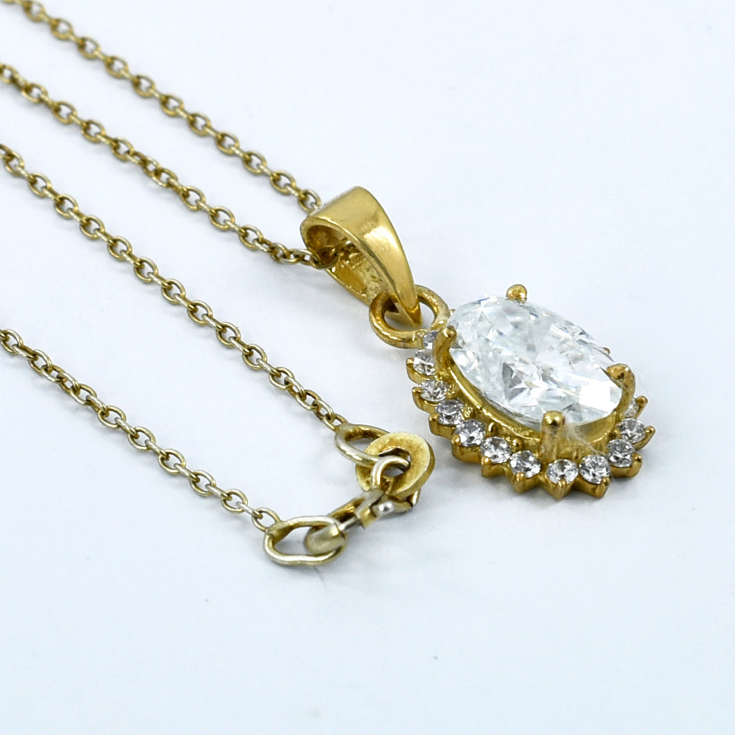 White Oval Cut Pendant