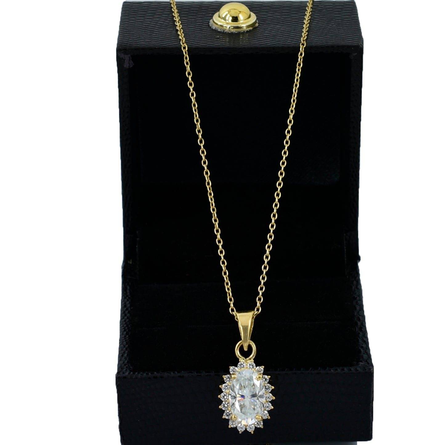 White Oval Cut Pendant