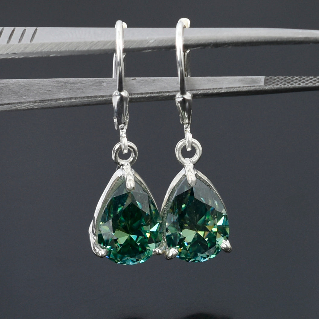 Blue Pear Drop Earrings