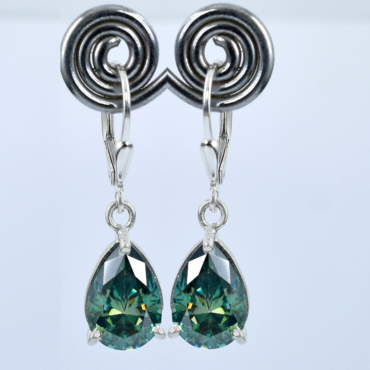 Blue Pear Drop Earrings