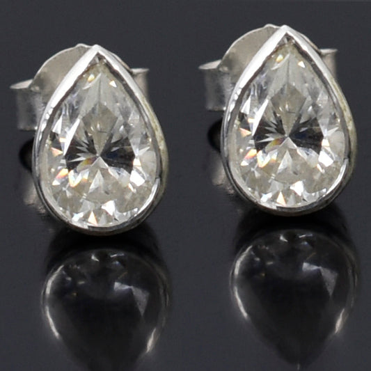 1.2 Ct White Pear Lab Diamond Stud Earrings