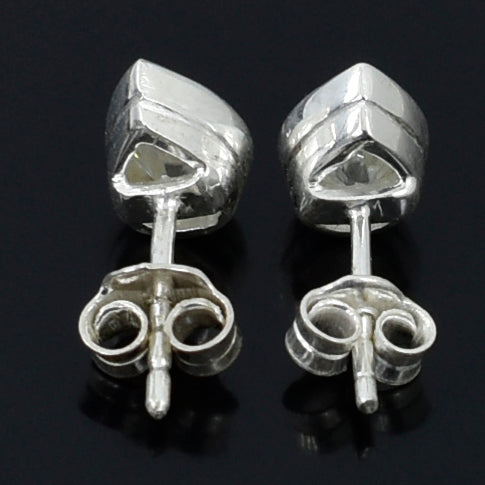 White Pear Cut Stud Earrings