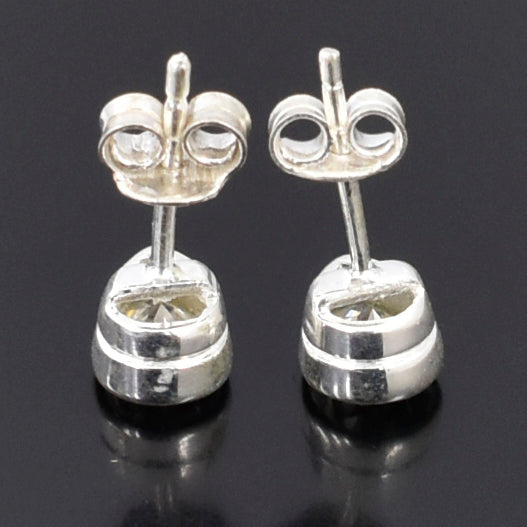 White Pear Cut Stud Earrings