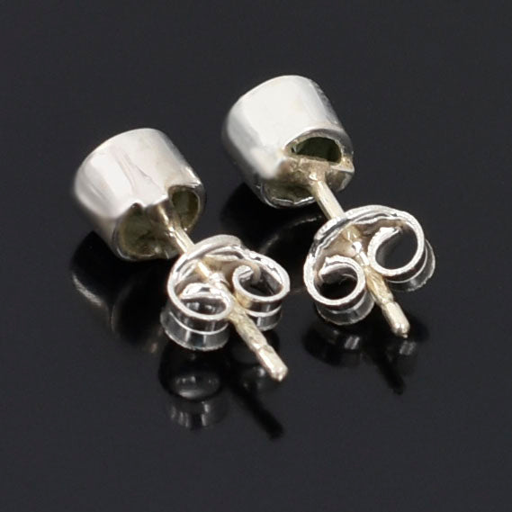 Blue Round Cut Stud Earrings