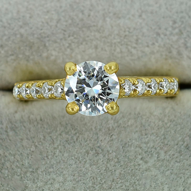 White Round Cut Ring