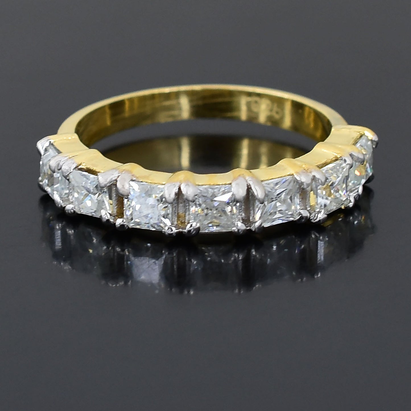 White Princess Cut Ring