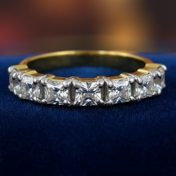 White Princess Cut Ring
