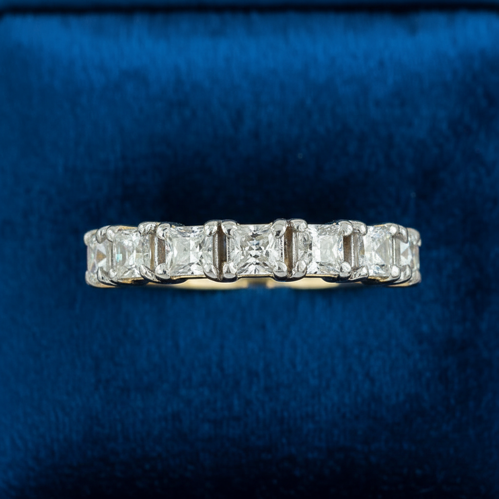 White Princess Cut Ring