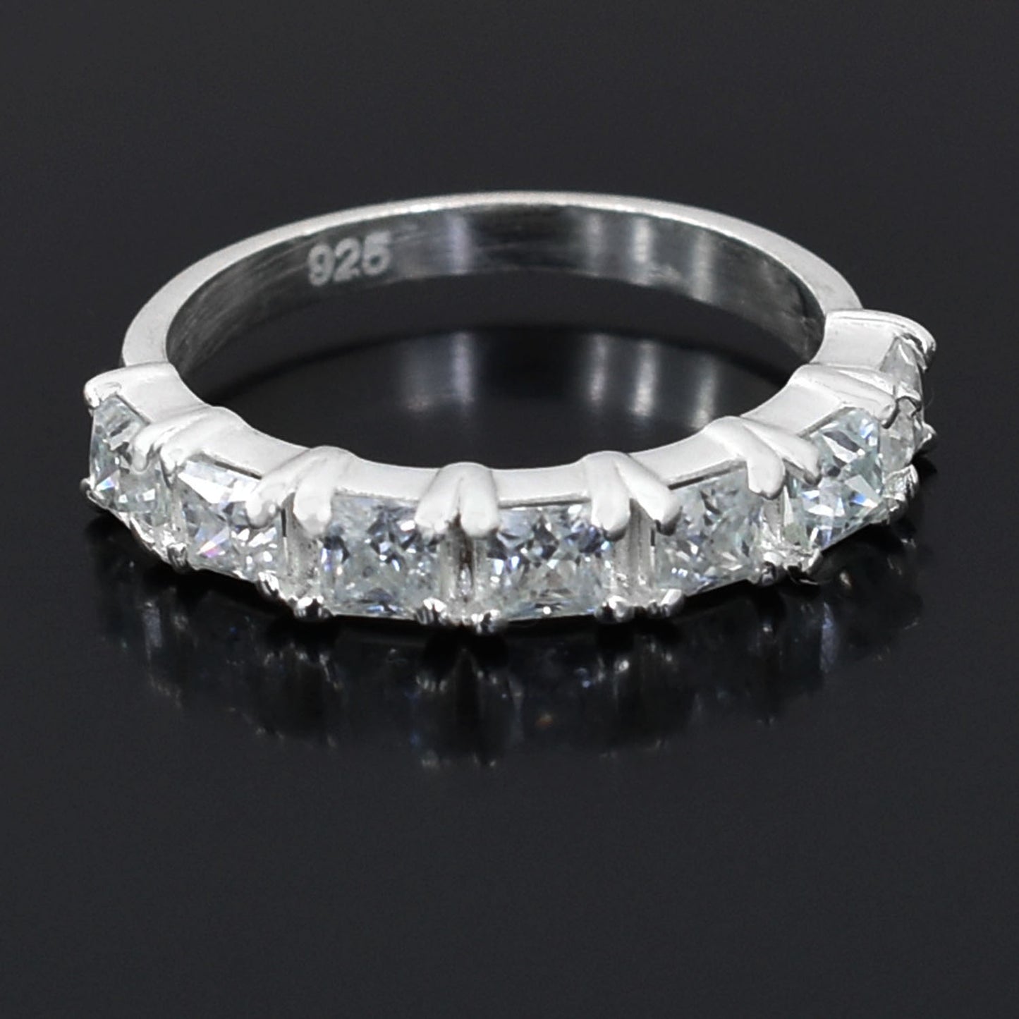 White Princess Cut Ring