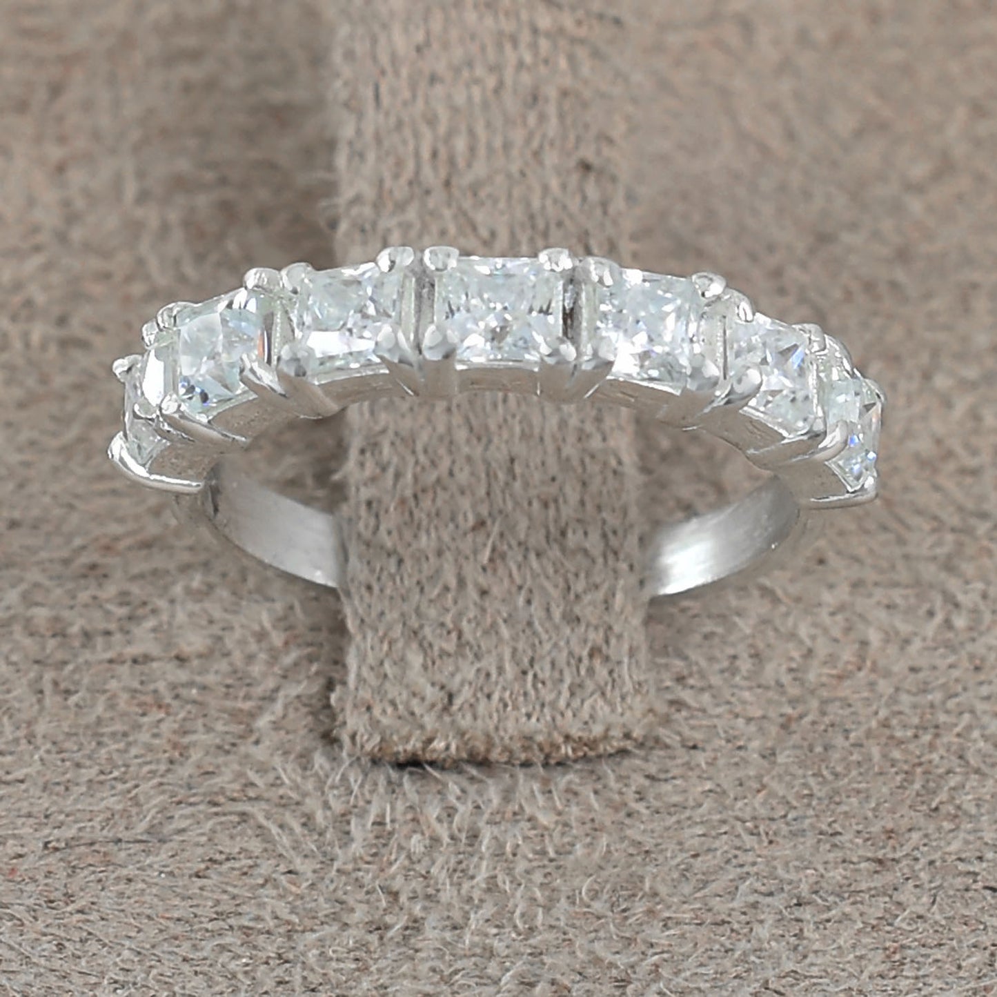 White Princess Cut Ring