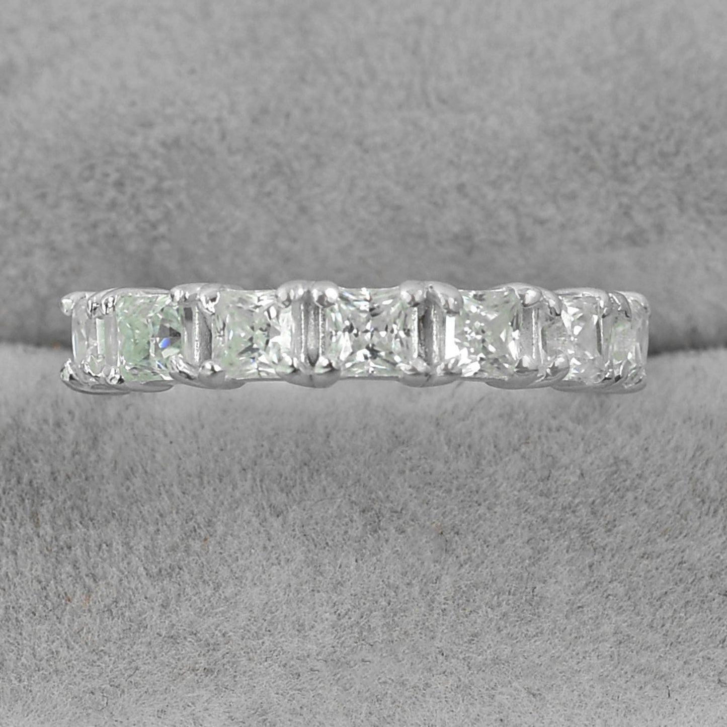 White Princess Cut Ring
