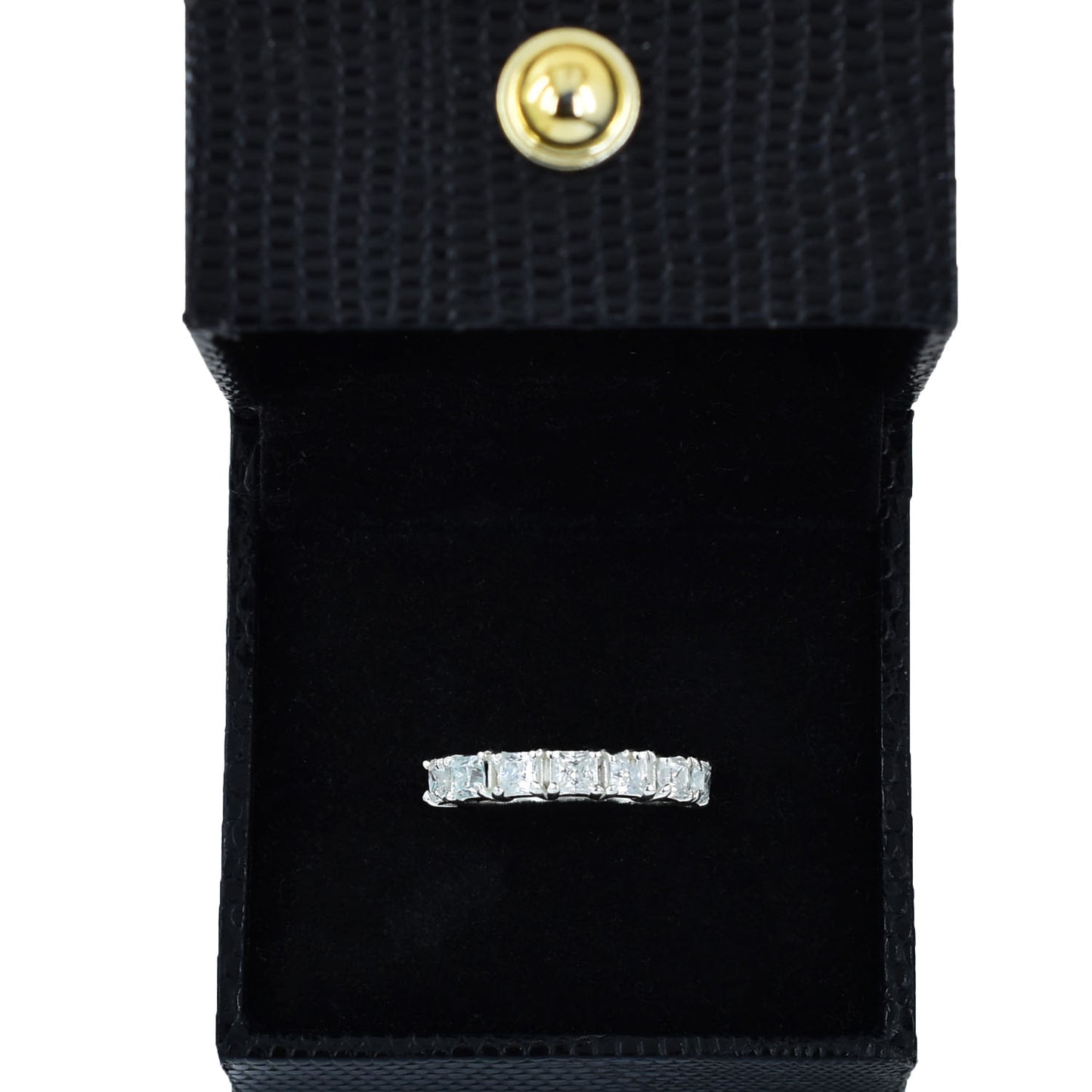 White Princess Cut Ring