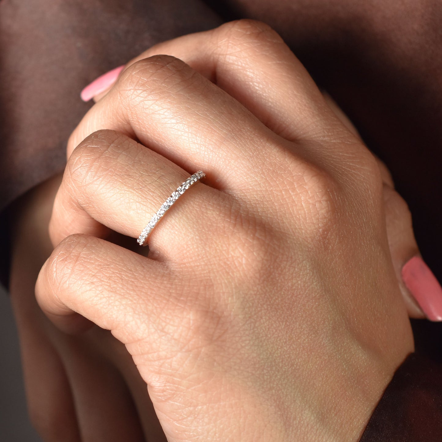 White Round Cut Ring