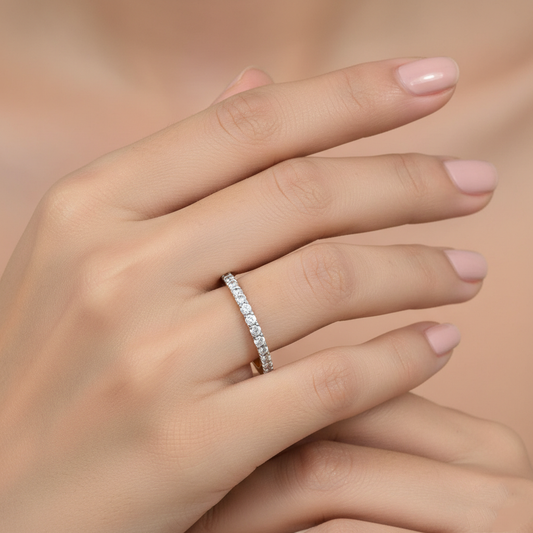 White Round Cut Ring