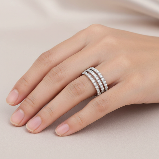 Elegant White Statement Ring