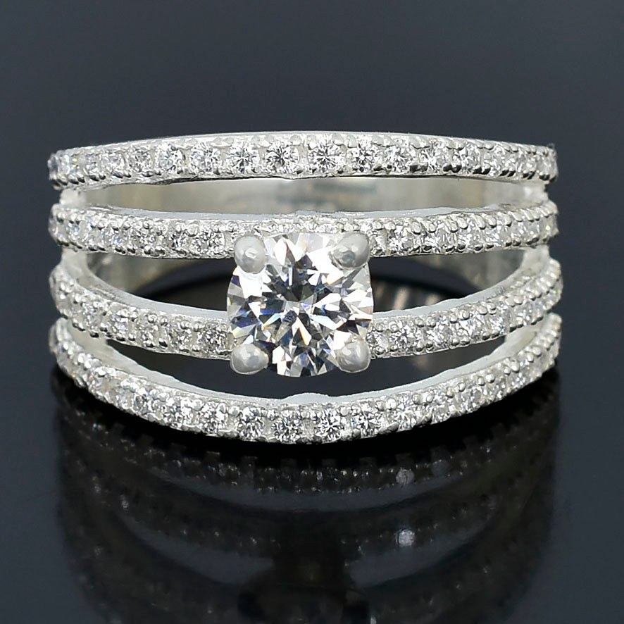 Luxury White Round Ring