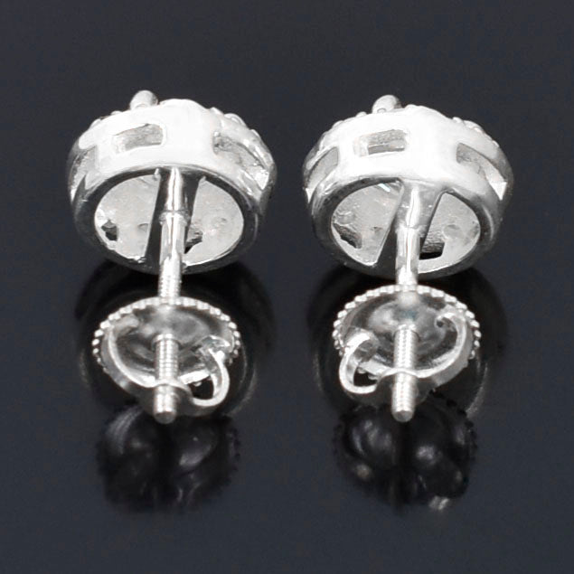 Sparkling White Round Stud Earrings