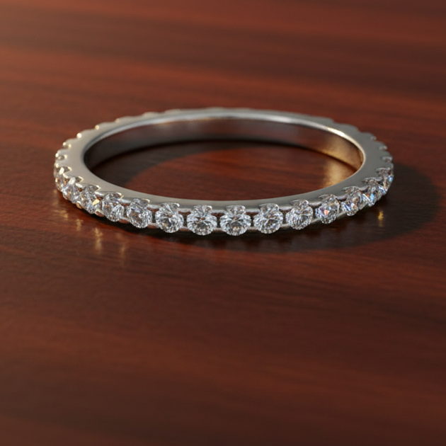 Minimalist White Solitaire Ring
