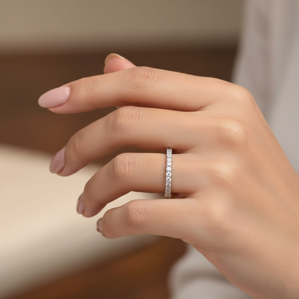 Minimalist White Solitaire Ring