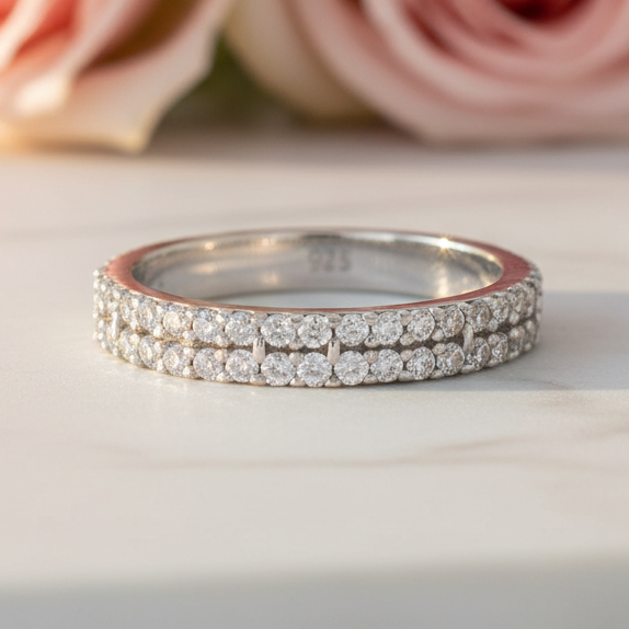 White Round Cut Statement Ring