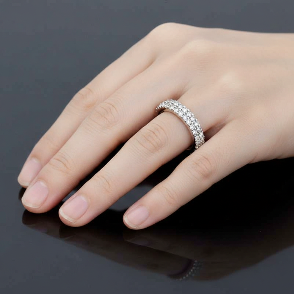 White Round Cut Statement Ring
