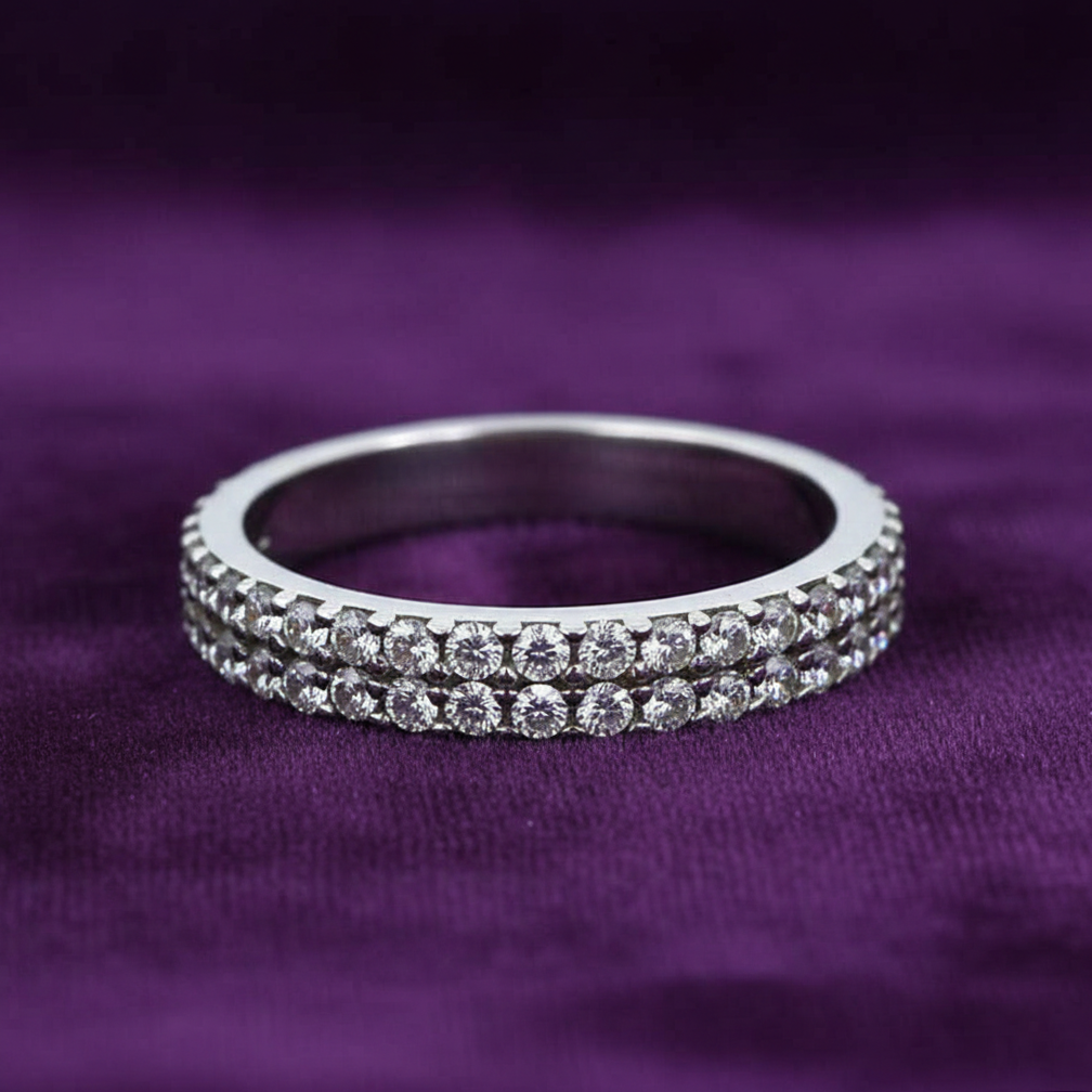 White Round Cut Statement Ring