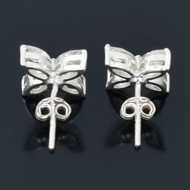 Elegant White Marquise Stud Earrings