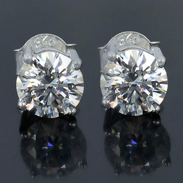 Classic White Round Stud Earrings