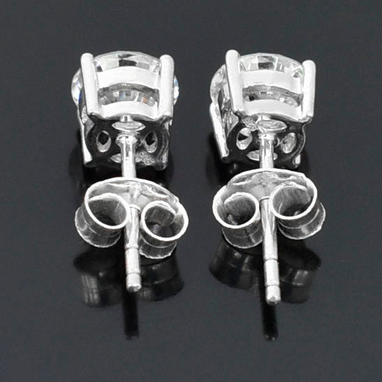 Classic White Round Stud Earrings