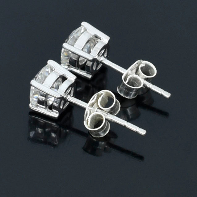 Classic White Round Stud Earrings