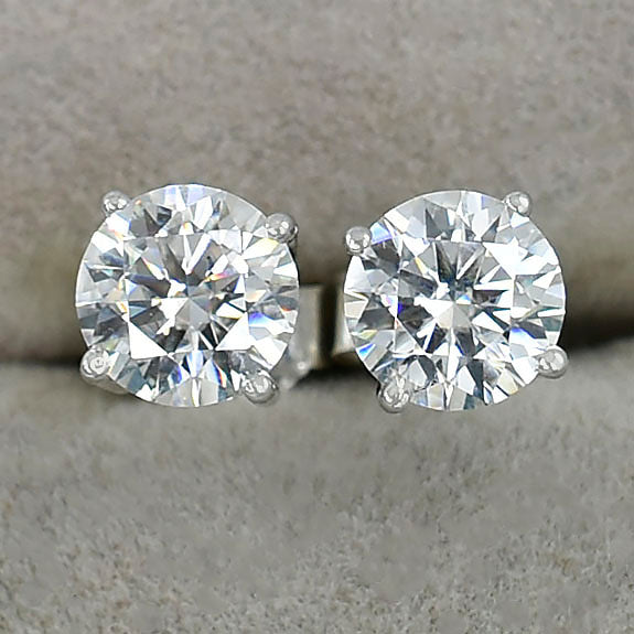 Classic White Round Stud Earrings