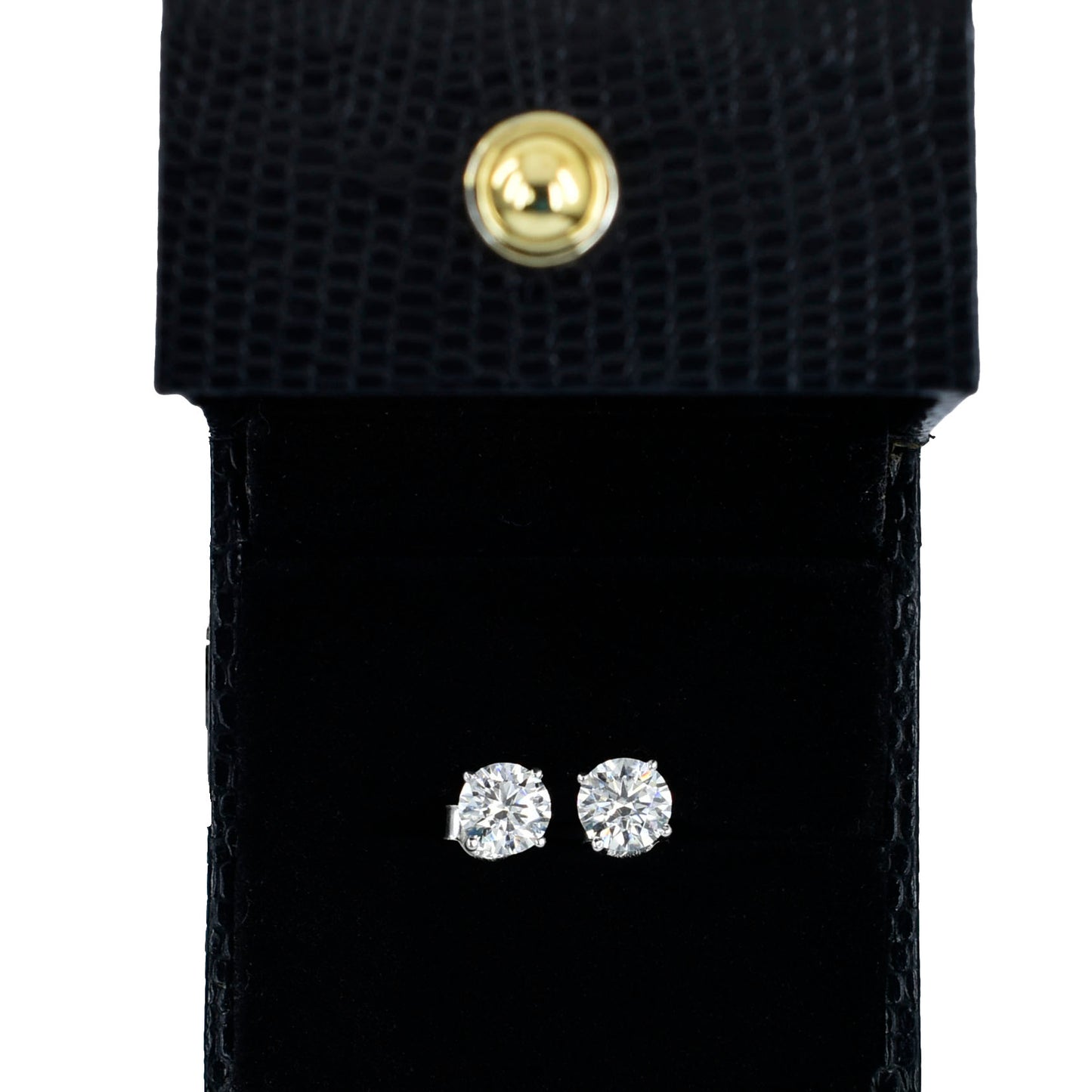 Classic White Round Stud Earrings