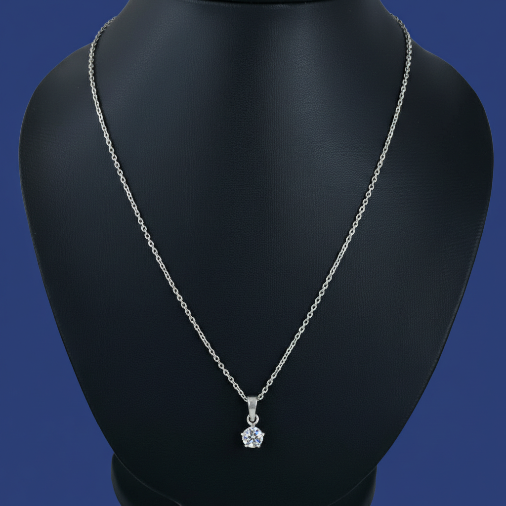 Timeless White Solitaire Pendant