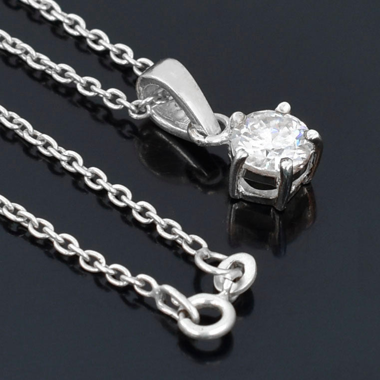 Timeless White Solitaire Pendant