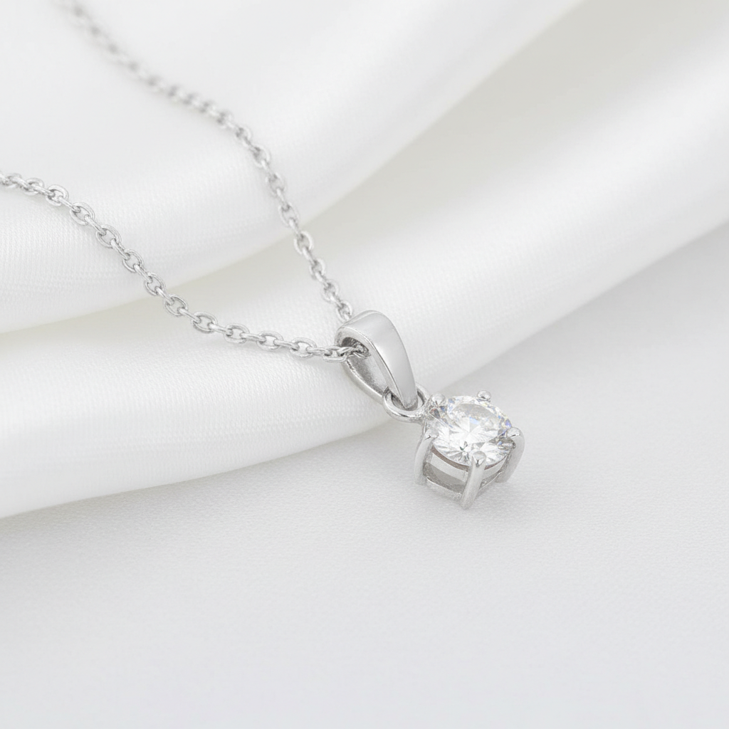 Timeless White Solitaire Pendant